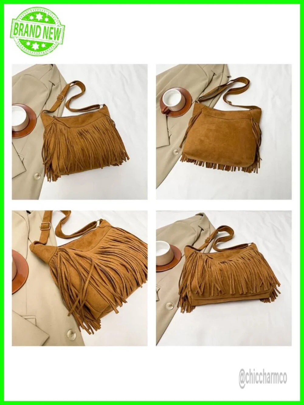 Vintage Fringe Hobo Bag - Suede Tassel Crossbody Shoulder Purse